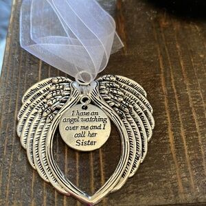🎄 XMAS13-A - Sister Angel Ornament with charm - Sister